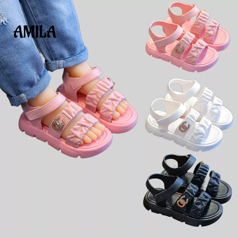 Xăng đan AMILA quai dán đế mềm chống trượt phong cách Hàn Quốc cho bé gái