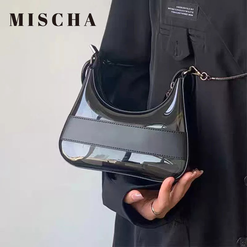 MISCHA Túi Xách Da Bóng Màu Trơn Thời Trang Cho Nữ