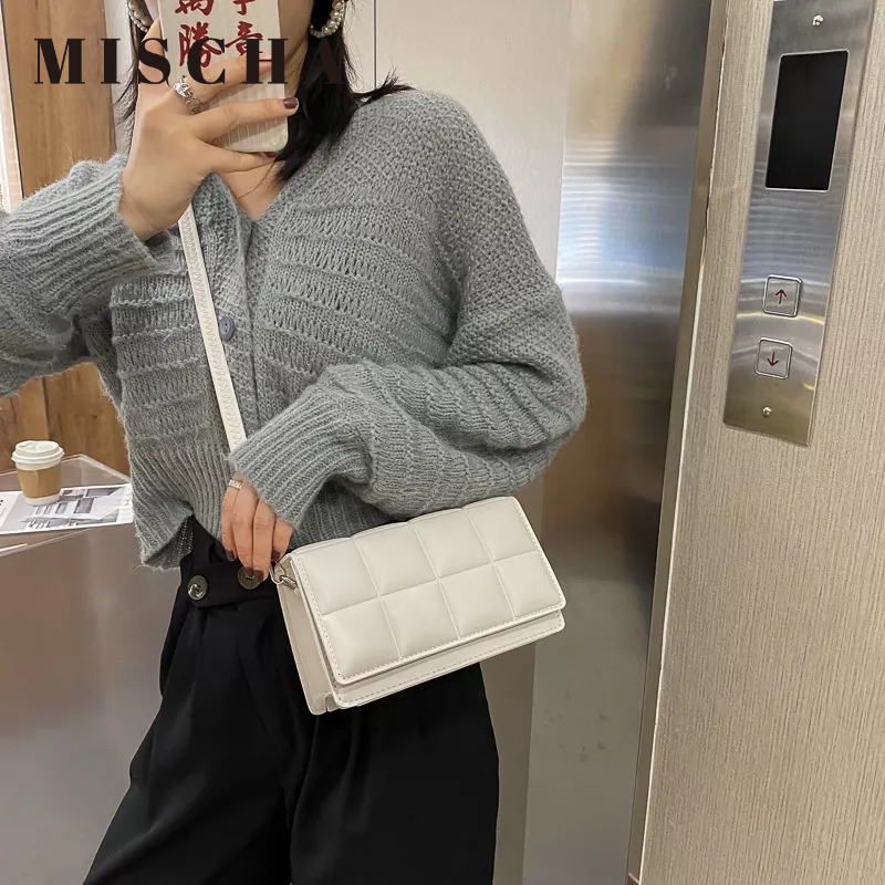 MISCHA Túi Đeo Chéo Da PU Kẻ Sọc Nhiều Màu Thời Trang Cho Nữ