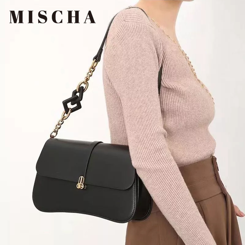 MISCHA Túi Xách Da PU Màu Trơn Thời Trang Cao Cấp Cho Nữ