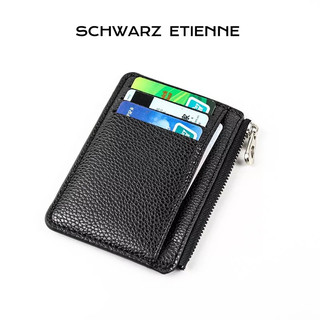 SCHWARZ ETIENNE Ví đựng thẻ siêu mỏng có khóa kéo thiết kế đơn giản sáng tạo