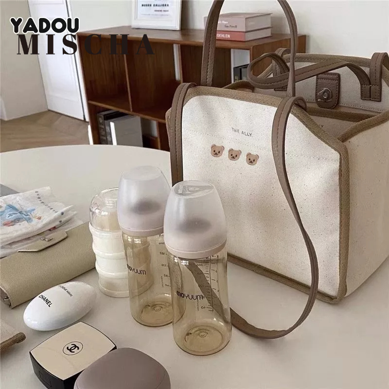 MISCHA Túi Xách Nữ Vải canvas Thời Trang Hàn Quốc Xinh Xắn