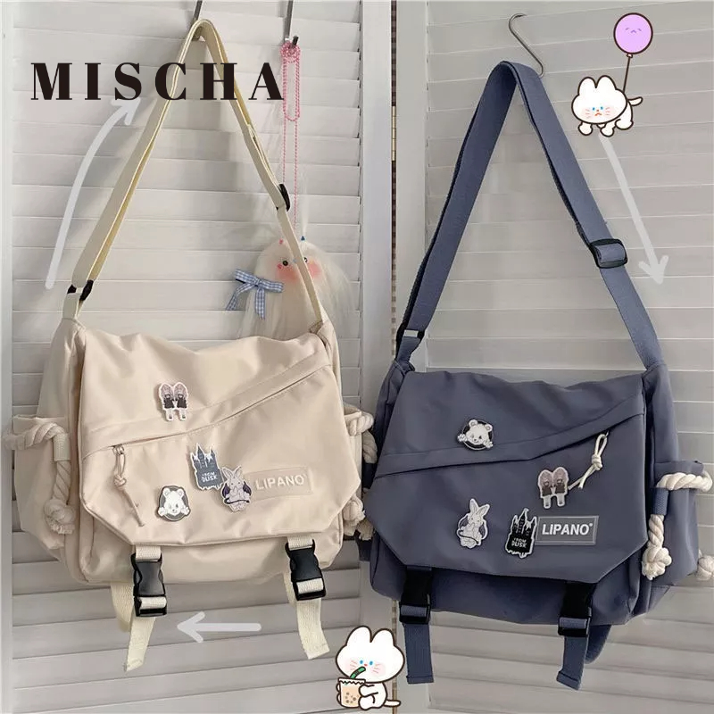 MISCHA Túi Đeo Vai Sức Chứa Lớn Phong Cách Harajuku Nhật Bản Cho Nữ