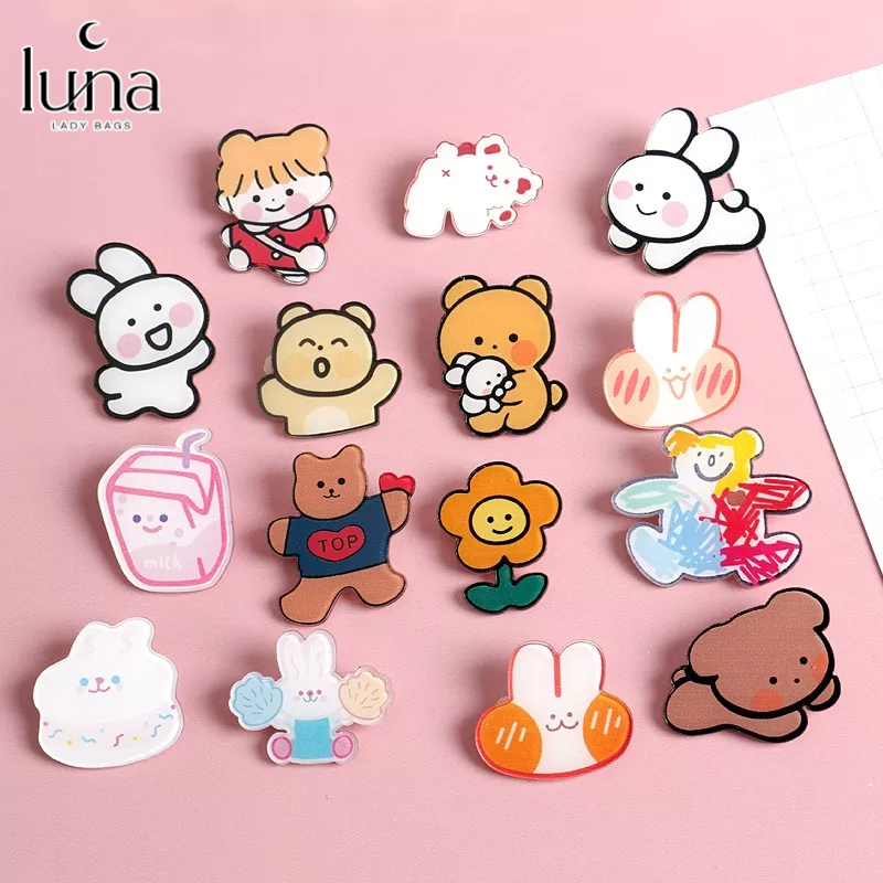 Luna Ghim Cài Áo Bằng Acrylic Hình Hoạt Hình Nhật Bản Đáng Yêu
