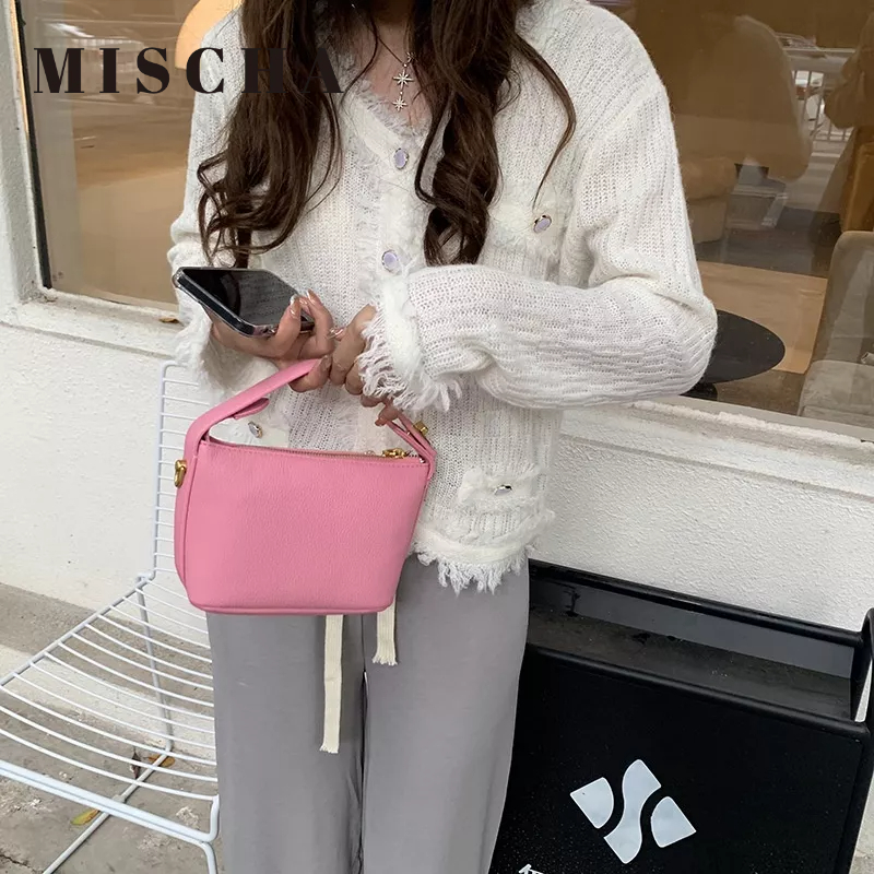 MISCHA Túi Xách Da pu Màu Trơn Thời Trang Cho Nữ