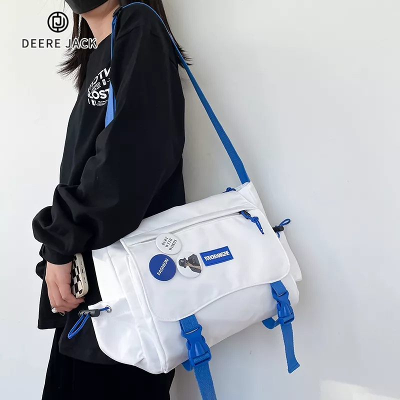 Túi đeo vai DEERE JACK màu sắc đơn giản phong cách harajuku cho nam