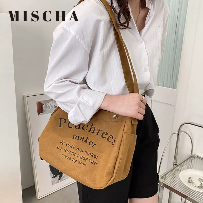 MISCHA Túi Xách canvas Cỡ Lớn Phong Cách Phương Tây Thời Trang Cho Nữ