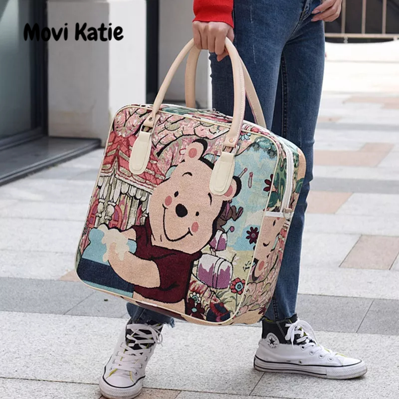 Movi Katie Túi Du Lịch Da PU Chống Thấm Nước In Họa Tiết Hoạt Hình Phong Cách Hàn Quốc