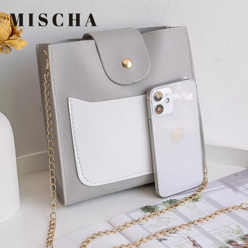 MISCHA Túi Đeo Chéo Mini Phối Màu Tương Phản Sành Điệu Hợp Thời Trang Cho Nữ