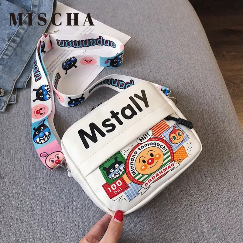 MISCHA Túi Đeo Chéo In Họa Tiết Dễ Thương Phong Cách Hàn Quốc Thời Trang Cho Nữ