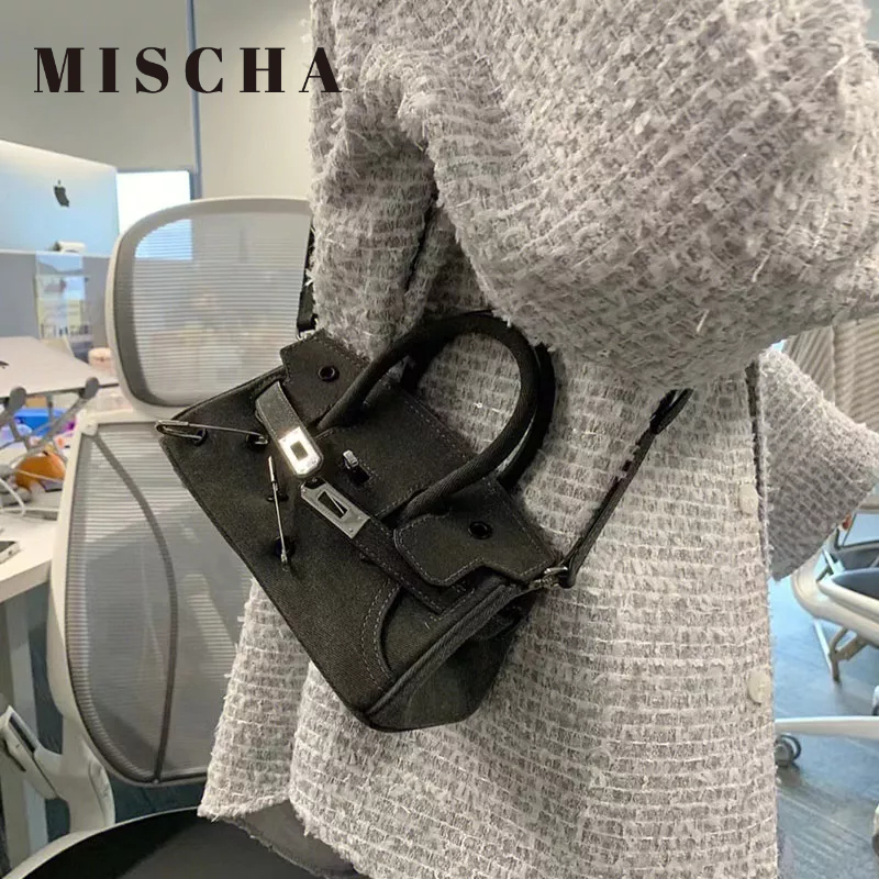 MISCHA Túi Đeo Chéo mini Màu Trơn Đơn Giản Thời Trang Cao Cấp Cho Nữ