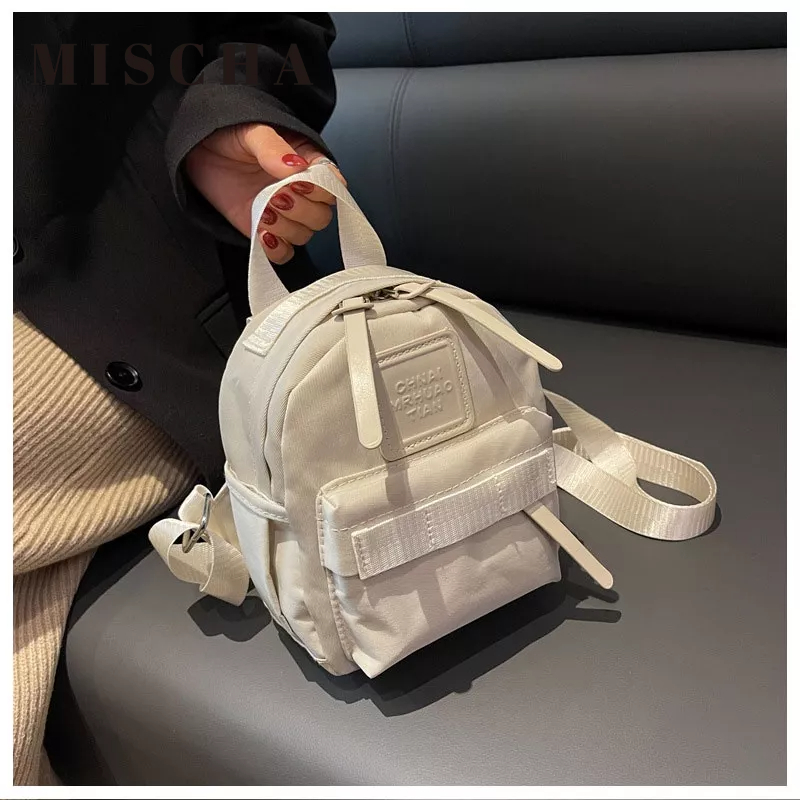MISCHA Ba Lô Da PU Màu Trơn Thời Trang Cho Học Sinh