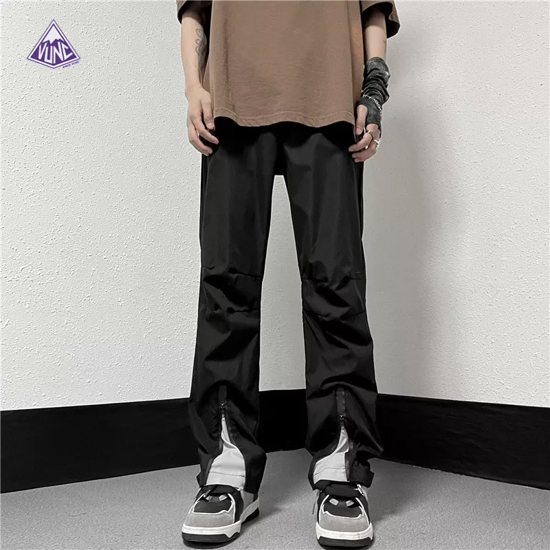 Quần Dài Ống Rộng Phối Màu Thời Trang Đường Phố Cá Tính Cho Nam