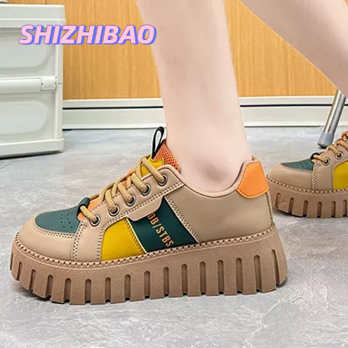 Giày Thể Thao Đế Dày Màu Trắng Phong Cách Hàn Quốc Thời Trang Mới 2023 Cho Nữ