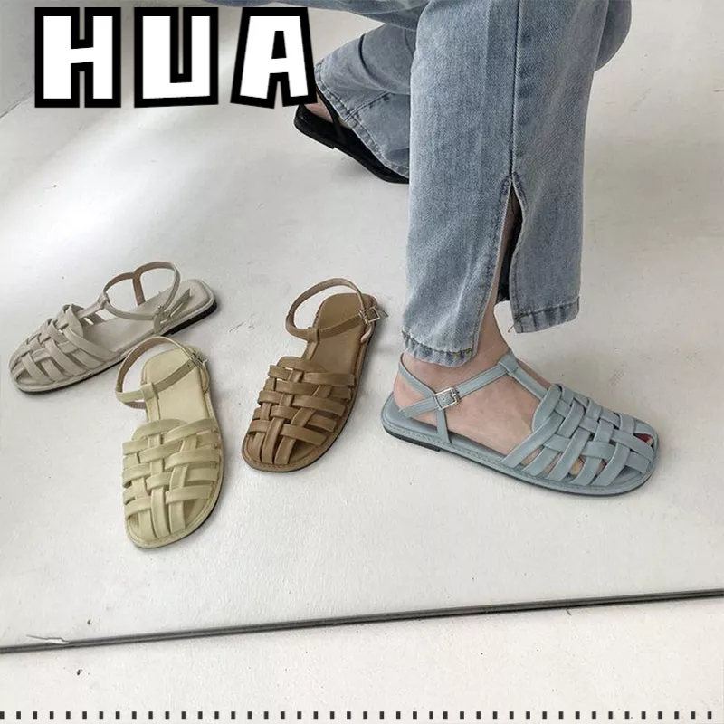 Xăng đan Đế Bằng Thiết Kế Đục Lỗ Thời Trang Cho Nữ