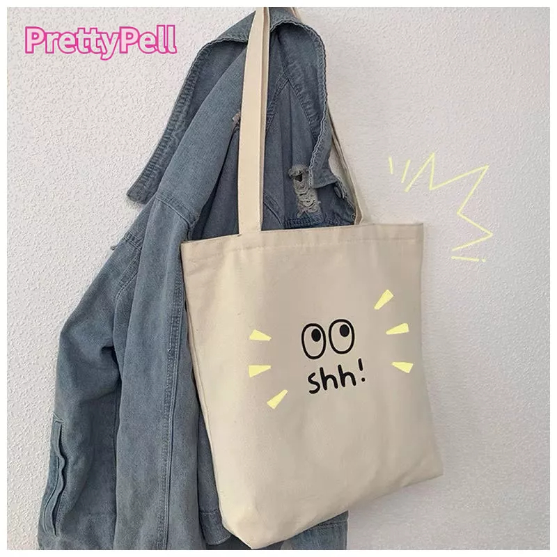 CHIC JOY / Tote Một Vai Bằng Vải canvas Thân Thiện Với Môi Trường Bảo Vệ Môi Trường Cho Nữ Sinh