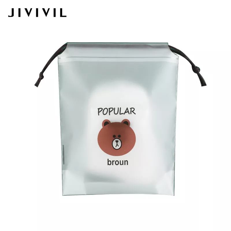 JIVIVIL Túi Rút Bằng Nhựa Mờ Đựng Khăn Mặt / Giày Dép Có Dây Rút Sắp Xếp Gọn Gàng Cho Du Lịch