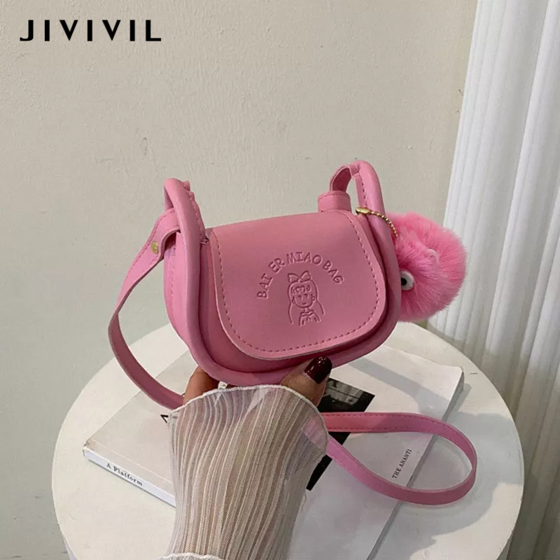 JIVIVIL Túi Đeo Chéo mini Bằng Da PU Màu Trơn Thời Trang Dành Cho Nữ