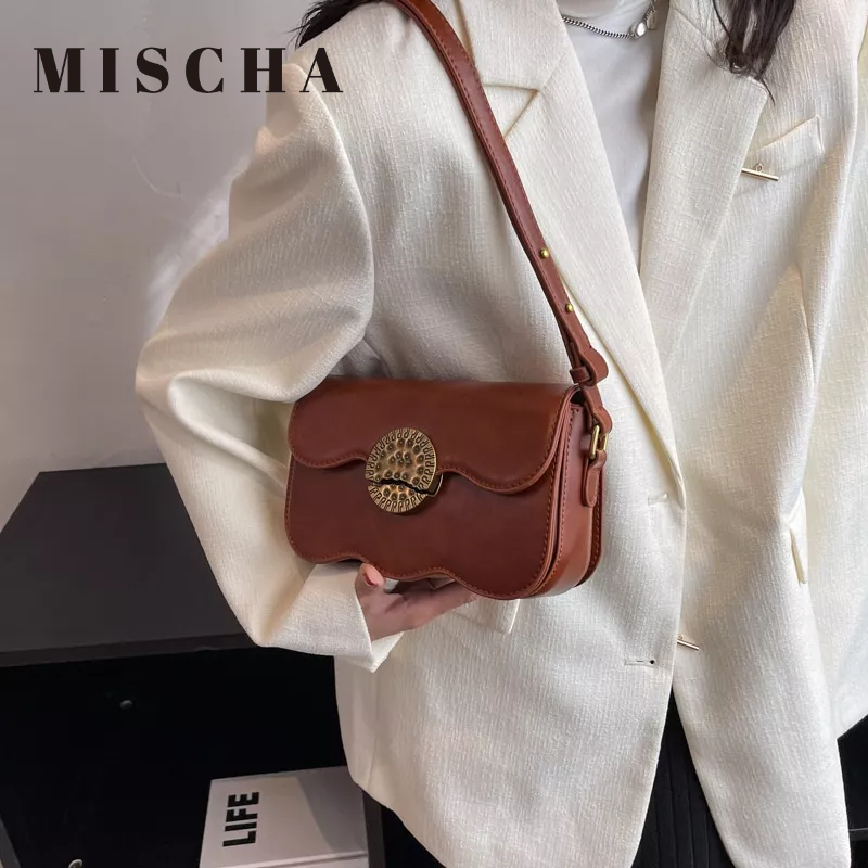 MISCHA Túi Đeo Chéo Hình Vuông Nhỏ Màu Tương Phản Thời Trang Cho Nữ