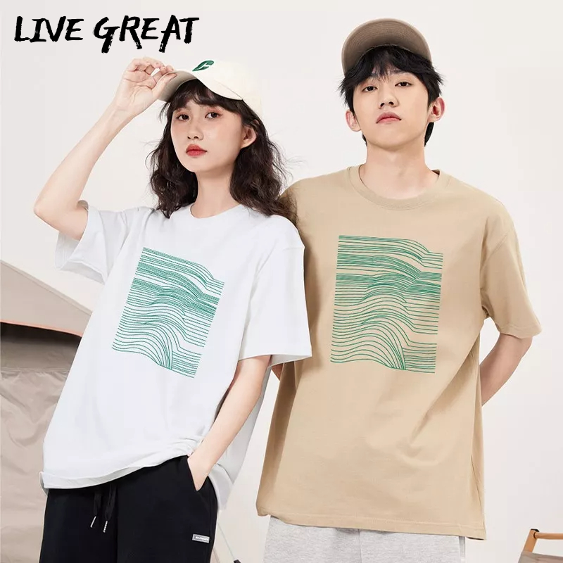 Áo Thun Cotton Tay Ngắn In Chữ LIVE GREAT 2023 Thời Trang Cao Cấp Dành Cho Nam Nữ