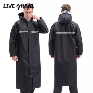  LIVE GREAT Áo Mưa Dáng Dài Vải Oxford Phản Quang Chất Lượng Cao Cho Nam 
