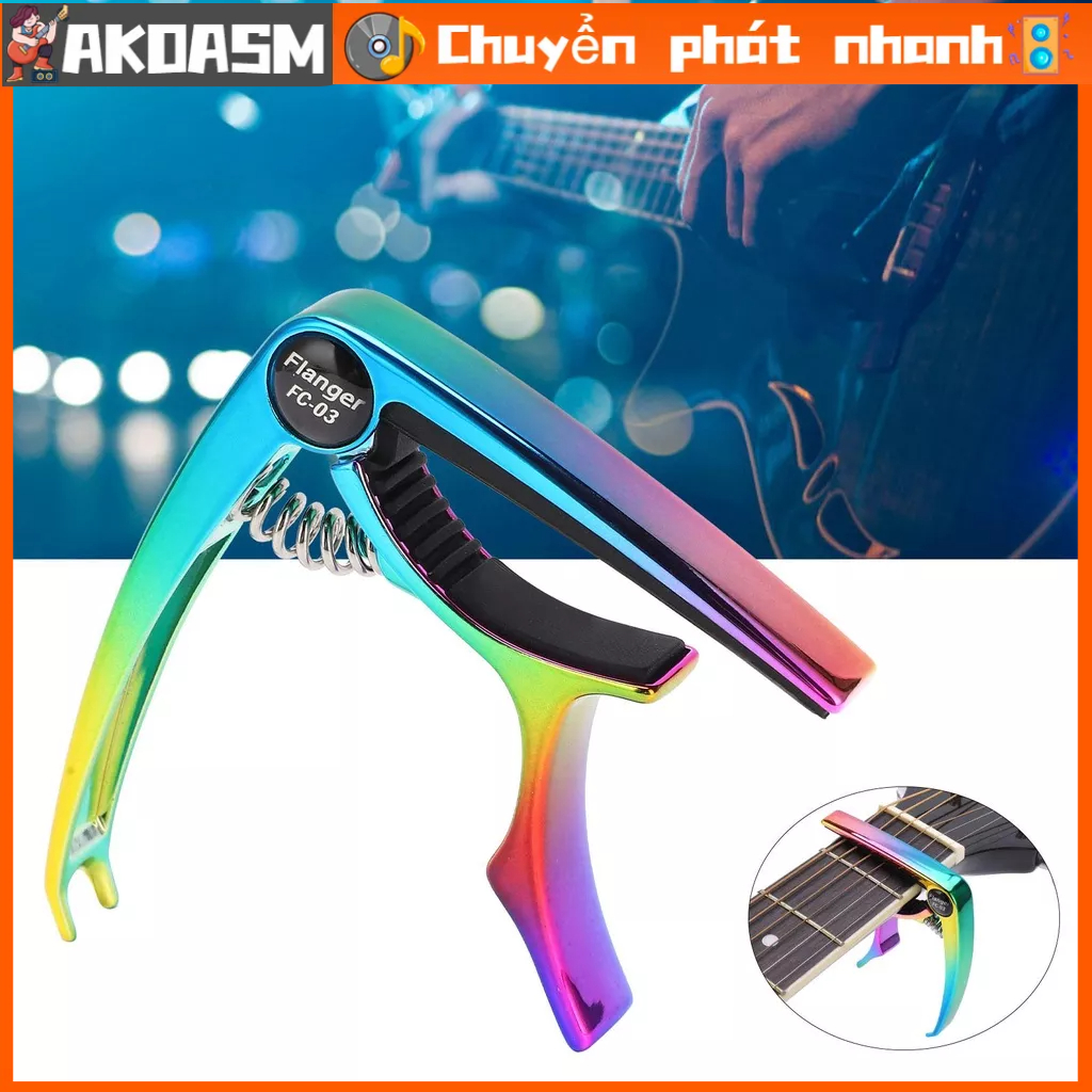 AKOASM Đàn Guitar Capo Điện Hợp Kim Kẽm Màu Sắc Tuyệt Đẹp Dân Ca Acoustic Phụ Kiện FC‑03