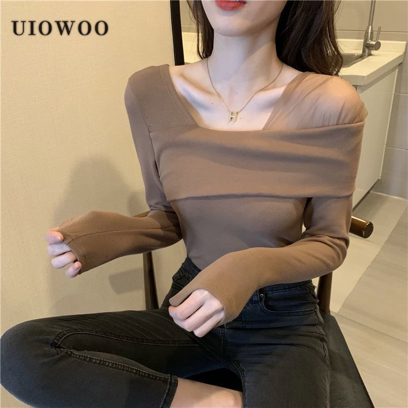 Áo UIOWOO vải lông cừu dày dặn ấm áp thời trang cho nữ