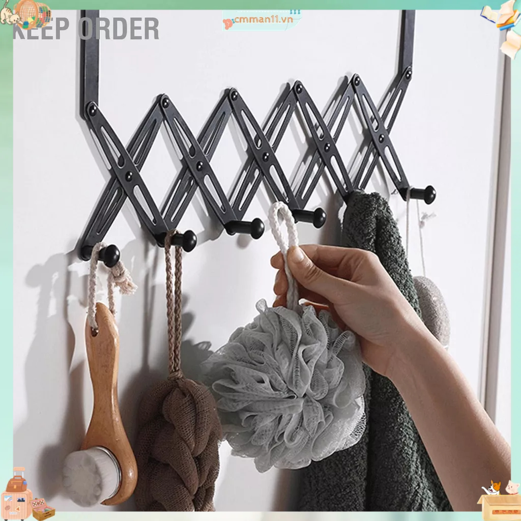 Keep order Móc treo quần áo bằng thép không gỉ có thể mở rộng cho phòng ngủ trong nhà 6 móc