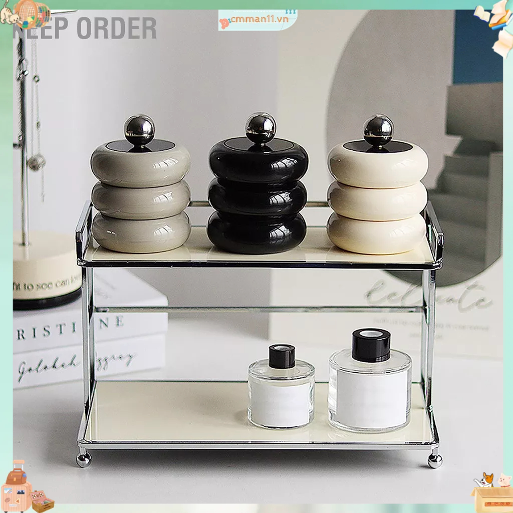 Keep order Phong Cách Bắc Âu Qtip Giá Đỡ Đựng Máy Tính Để Bàn Chống Bụi Bông Bình Chứa Hình Bánh Donut Trang Điểm Hộp Bảo Quản Có Nắp Đậy cmman11.vn