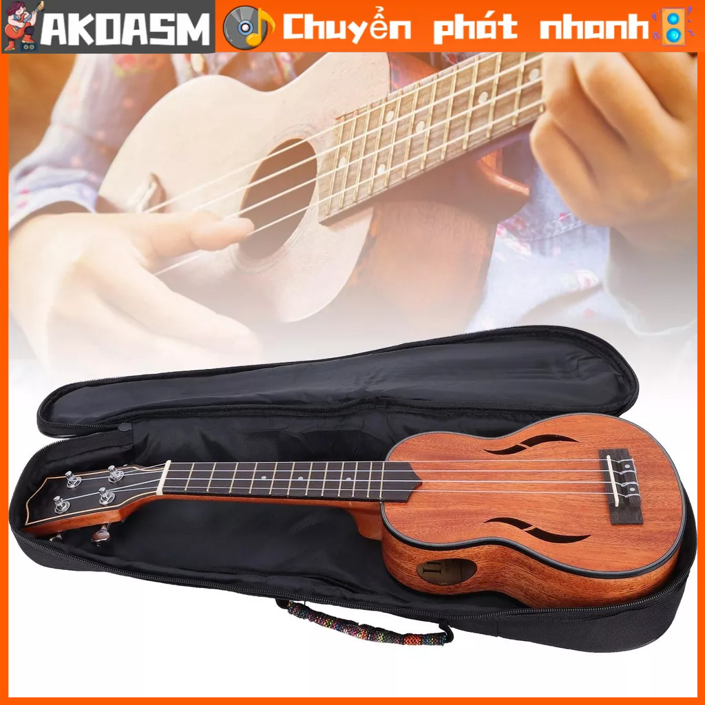 AKOASM Bộ đàn Ukulele 21 inch chỉnh âm độ sâu ấm áp Chọn nhạc cụ bằng gỗ gụ cho người mới bắt đầu