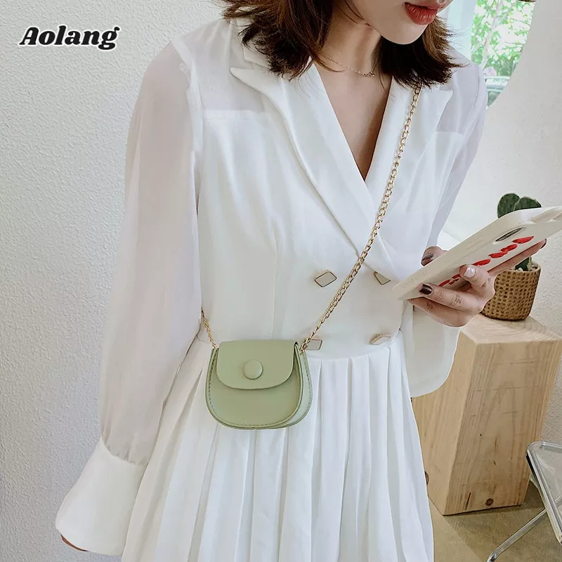 Túi xách đeo chéo AOLANG phối dây xích thời trang dành cho nữ | BigBuy360 - bigbuy360.vn