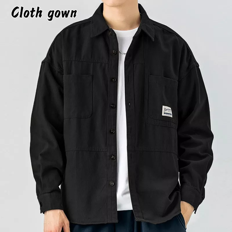 Áo sơ mi EERSHENSHI tay dài dáng rộng phong cách Hàn Quốc chất lượng cao cho nam