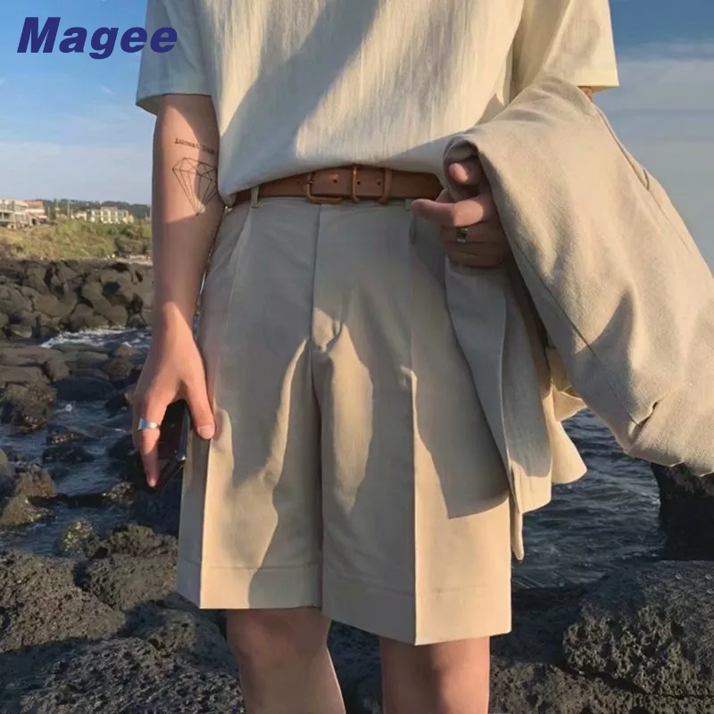 Magee Quần Short Tã Lót Bằng Lụa Băng Thời Trang Anh Quốc Mới Phiên Bản Hàn Quốc Cho Nam
