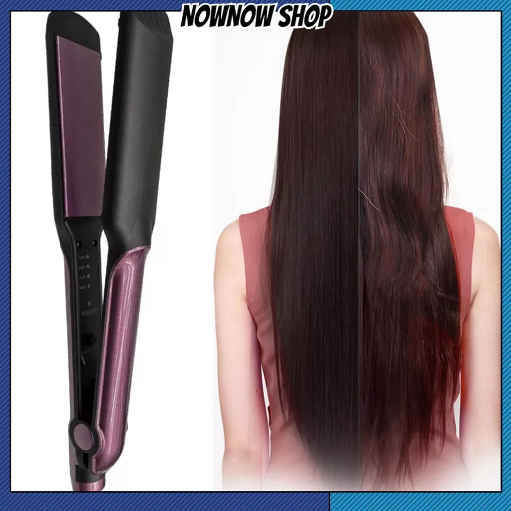 NOWNOW SHOP Máy Duỗi Tóc Sắt Điện Tử Gốm Sứ 3D Chuyên Nghiệp Dẹt Phích Cắm Châu Âu 220V