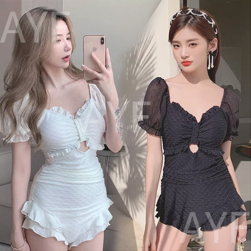 Đồ Bơi Một Mảnh Màu Trơn Phong Cách Retro Thời Trang Cho Nữ