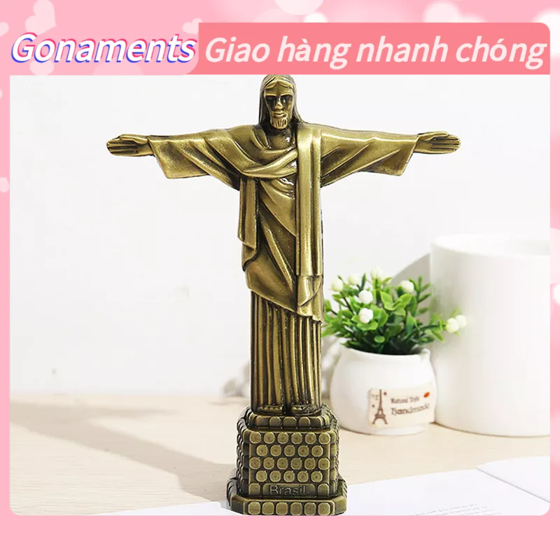 Tượng Chúa Giêsu Hợp kim 18.5cm Trang trí để bàn， Trang trí Chúa Giêsu Hợp kim Tay nghề tinh tế Phong cách độc đáo nhà đẹp Gonaments E.