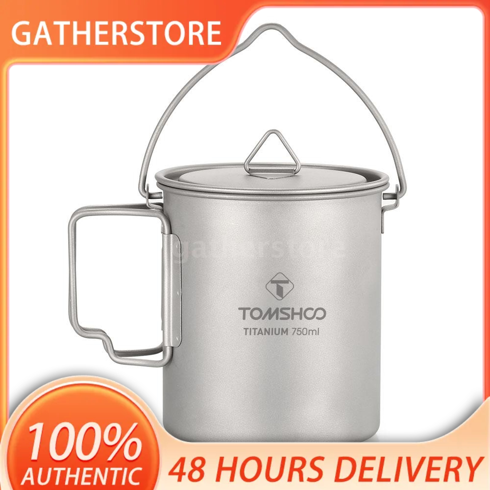 Ấm nấu nước bằng titan dung tích 750ml dùng đi cắm trại