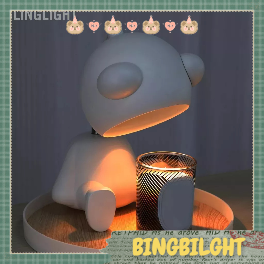 Blinglight Đèn xông tinh dầu gấu trúc trắng khiết Trong nhà Bàn để bàn đáng yêu Hoạt hình nến nóng chảy