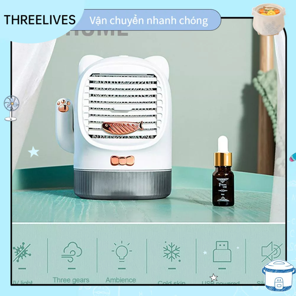 EasyHome Quạt Làm Mát Để Bàn Di Động Dễ Thương Máy Không Khí Điều Hòa Mini Dùng Cho Gia Đình