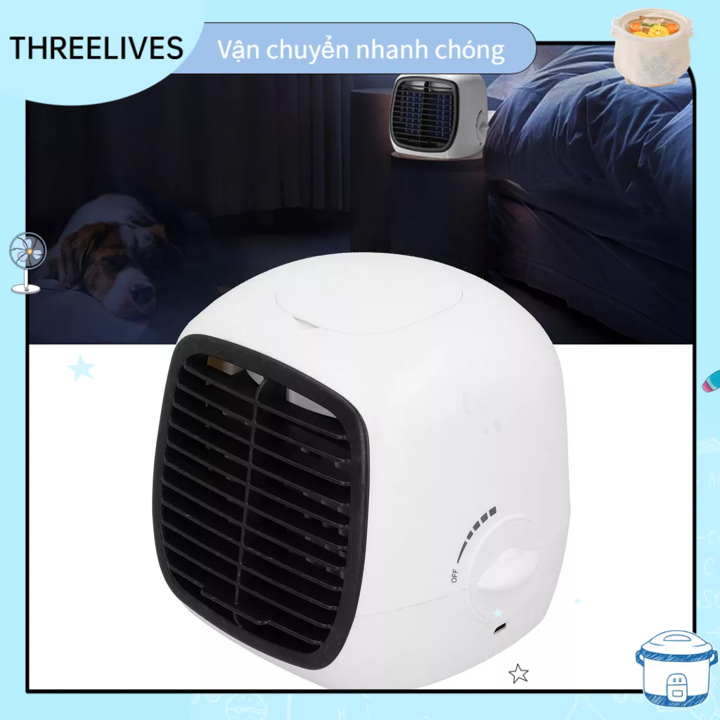 EasyHome Máy làm mát không khí nhỏ 2 trong 1 chạy bằng USB điều hòa để bàn di động cho ký túc xá gia đình ngoài trời