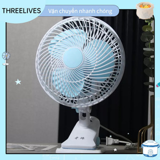 Quạt mini để bàn, Quạt kẹp bàn mini nhỏ gọn 3 cánh quạt Quạt kẹp để bàn THREELIVES