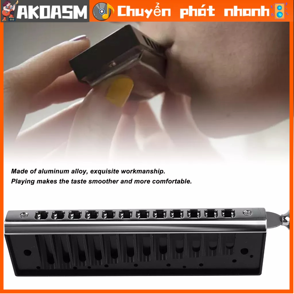 [Nóng Bán] Kèn Harmonica Suzuki, Kèn Harmonica Tremolo Chuyên Dụng Chất Lượng Cao, 12 lỗ Chromatic Harmonica Comb Hợp kim nhôm Ngoại hình đẹp Portable Mouth Organ cho người mới bắt đầu AKOASM