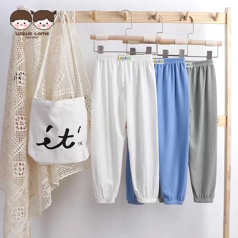 Wo Quần Dài Harlan Chống Muỗi Bằng Lụa Lạnh Mỏng Phiên Bản Hàn Quốc Đa Năng Mùa Xuân Hè Cho Bé Trai Và Bé Gái