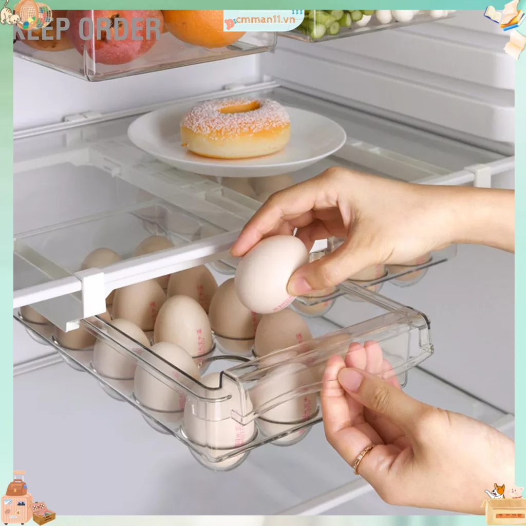 Keep order Thùng sắp xếp rõ ràng Loại ngăn kéo ABS PET bền thiết kế trong suốt Ứng dụng rộng lưu trữ trứng cmman11.vn