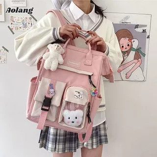 Aolang Ba Lô Học Sinh Kích Cỡ Lớn Phong Cách Hàn Quốc Dễ Thương Xinh Xắn Dành Cho Nữ