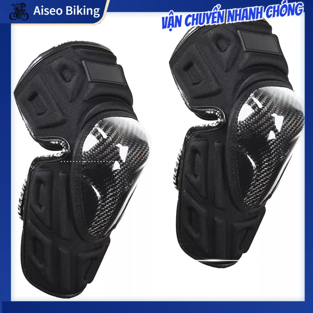 Aiseo Biking Tấm đệm đầu gối xe máy bằng sợi carbon Kính chắn gió chống rơi Moto Bảo vệ Shin