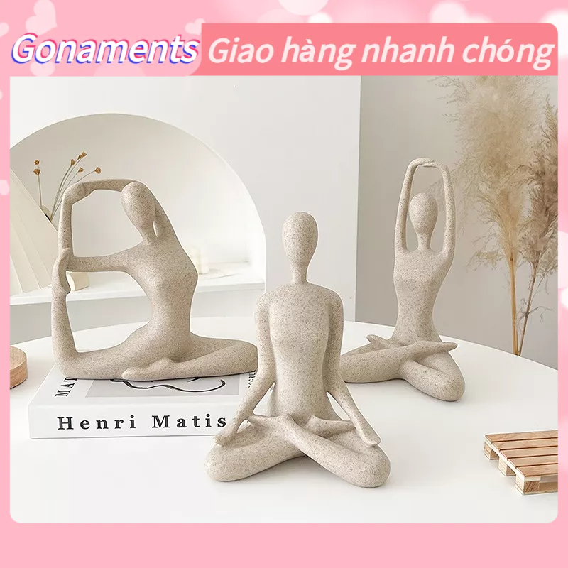 Tượng Mini Hình Người Trang Trí Nhà Cửa Phong Cách Bắc Âu, Tập Yoga Tư Thế Tượng Sưu Trang Trí Quà Tặng Cho Văn Phòng Nhà Gonaments E.