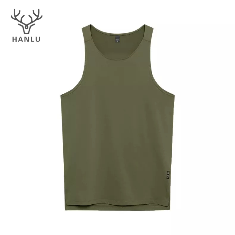 HANLU Áo Thun Thể Thao Sát Nách Cổ Tròn Màu Sắc Đơn Giản Thoải Mái Cho Nam