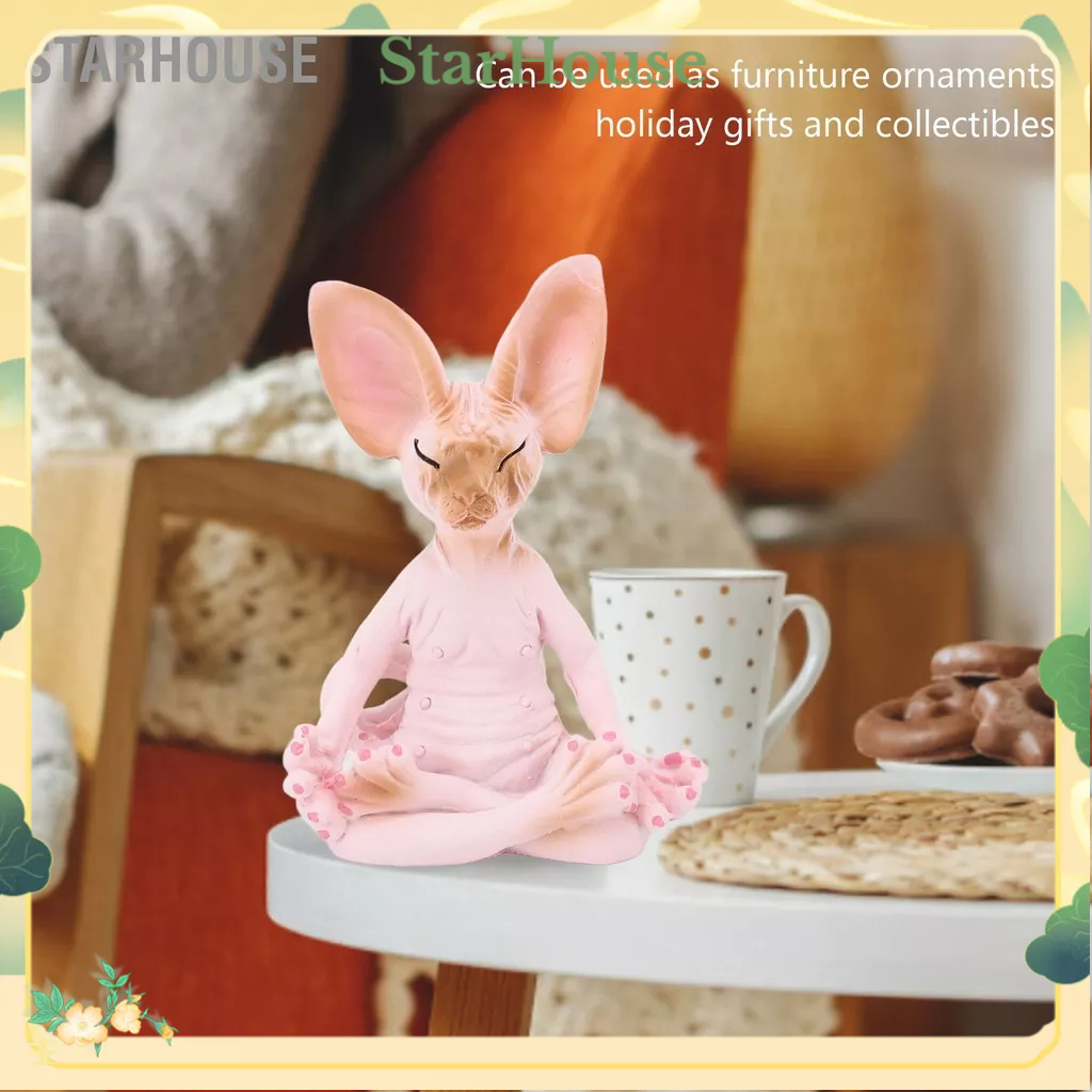StarHouse Tượng mèo thiền Chi tiết sống động Sưu tập các bức tượng nhỏ cho gia đình Văn phòng Phòng Yoga Đồ ​​trang trí Quà tặng