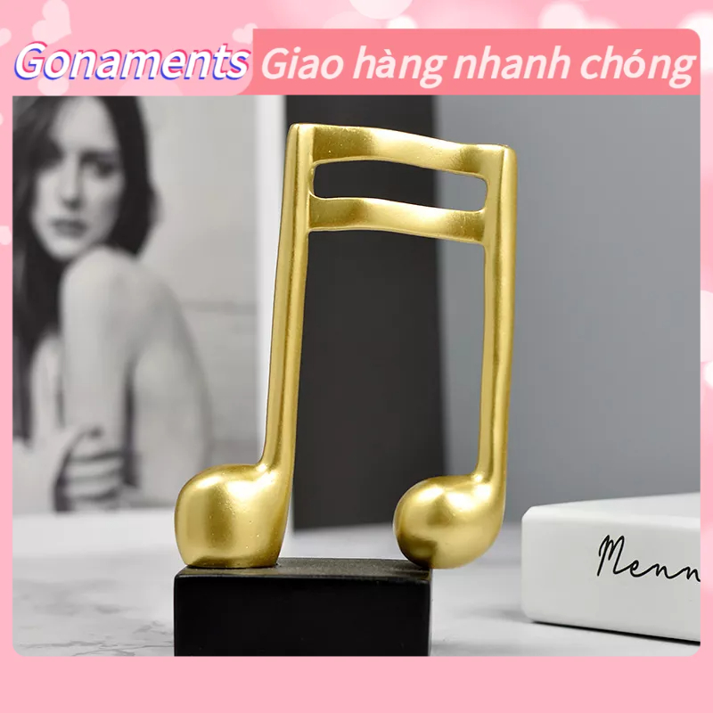 Mô Hình Nốt Nhạc Màu Vàng Đồng Dùng Để Trang Trí Nội Thất, Nốt Nhạc Hình Nhựa Để Bàn Tượng Âm Điêu Khắc Trang Trí Đồ G210 Gonaments E.